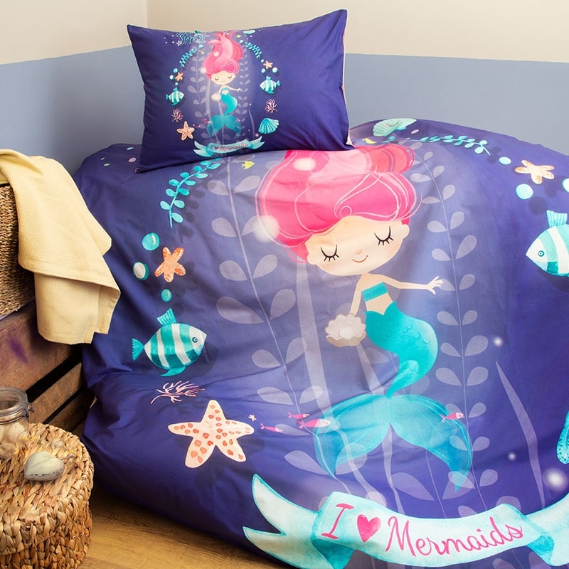 خرید روتختی نوزادی پنبه ای دخترانه ورونیکا طرح پری دریایی | ورونیکا