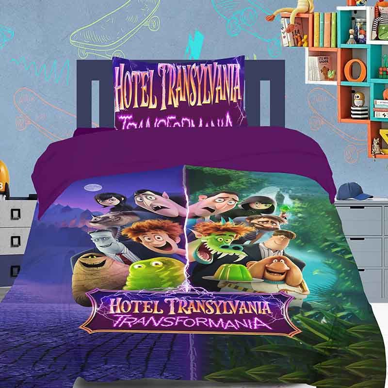 ست کاور يکنفره 3 تکه لوندر طرح hotel transilvania