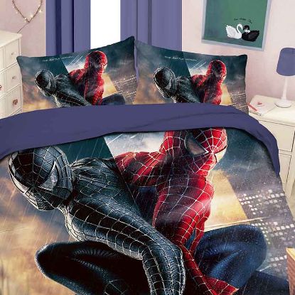 ست کاور يکنفره 3 تکه لوندر طرح spiderman