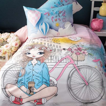 ست 3 تکه ملحفه کاور لحاف نخ پنبه استاندارد COZY GIRL | ورونیکا