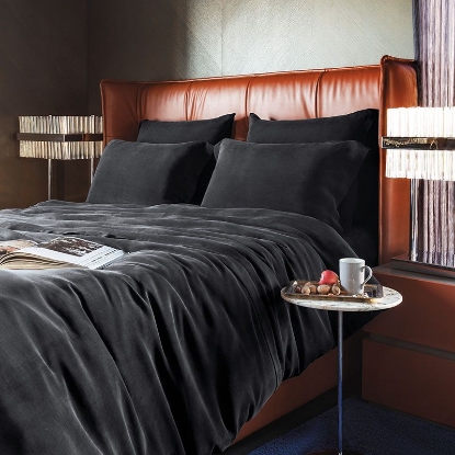 خرید کاور لحاف ابریشم 6 تکه دونفره ورونیکا مدل jade blacky مشکی | ورونیکا