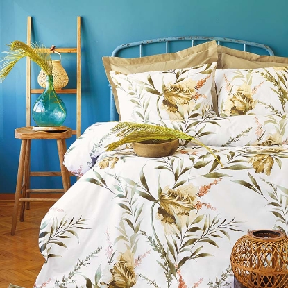 قیمت کاور لحاف پنبه 4 تکه دونفره ورونیکا مدل fiji brown سفید کرم | ورونیکا