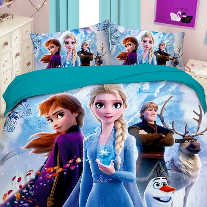 خرید ست 3 تکه کاور لحاف پنبه دخترانه مدل فروزن 7 frozen | ورونیکا