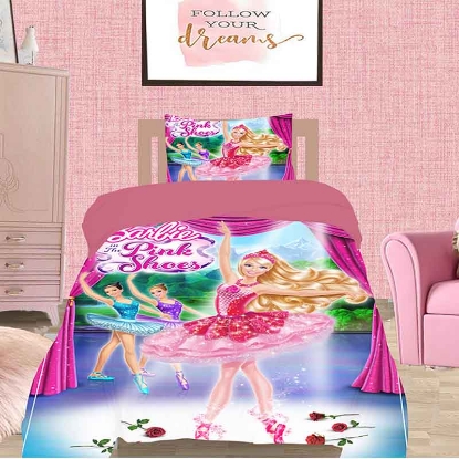 خرید ست 3 تکه کاور لحاف پنبه دخترانه مدل باربی | ورونیکا
