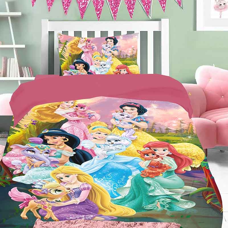 خرید ست 3 تکه کاور لحاف پنبه دخترانه ورونیکا مدل 4 پرنسس | ورونیکا