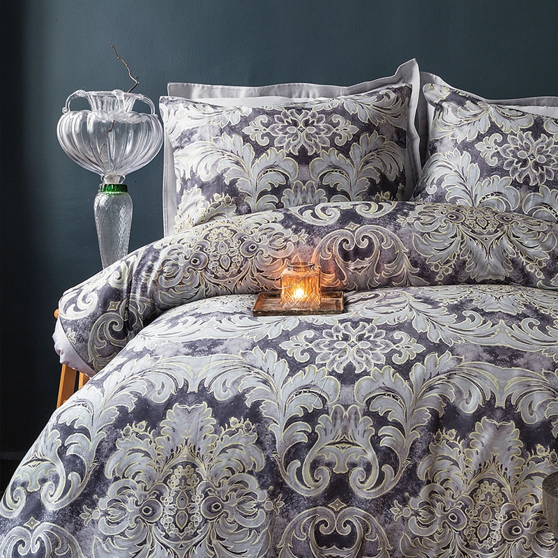 خرید کاور لحاف 6 تکه دونفره ورونیکا مدل arthura طوسی کلاسیک | ورونیکا