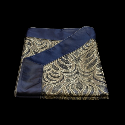 تصویر  روتختی دونفره ژاکارد ورونیکا 5 تکه طرح boss طلایی و بنفش