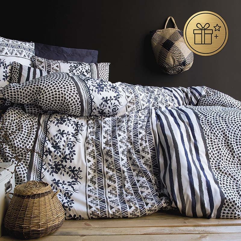 تصویر  ست 3 تکه ملحفه کاور لحاف نخ پنبه استاندارد brezza