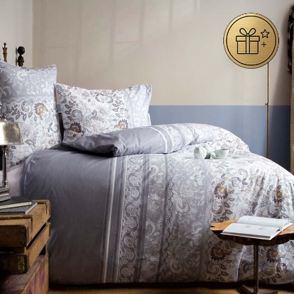 تصویر  ست 3 تکه ملحفه کاور لحاف نخ پنبه استاندارد linda