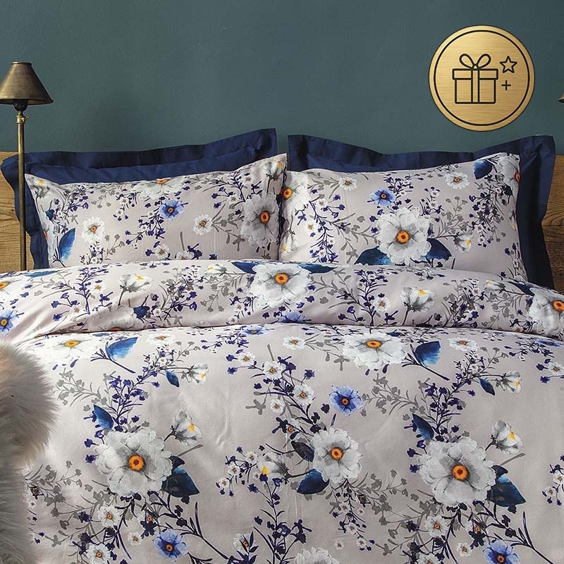 تصویر  ست 4 تکه ملحفه کاور لحاف ایسیمو  نخ پنبه استاندارد camilia