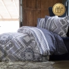 تصویر  کاور لحاف تکه پنبه ای 4 دونفره ورونیکا مدل soraya سرمه ای سفید