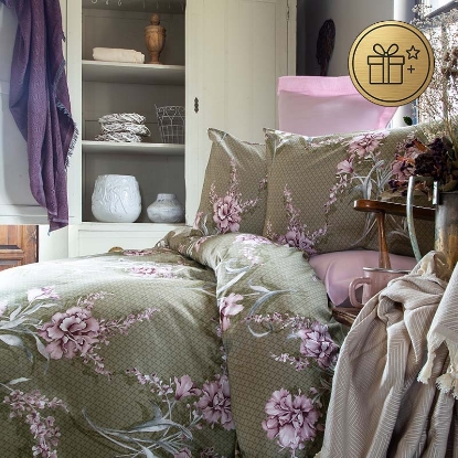 تصویر  کاور لحاف پنبه ای 4 تکه دونفره ورونیکا مدل violet گلدار صورتی