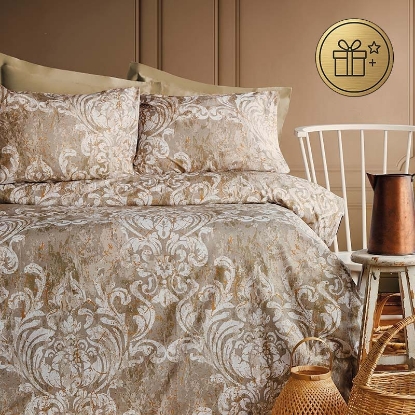 تصویر  ست 4 تکه ملحفه کاور لحاف نخ پنبه استاندارد gola