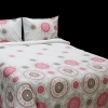 تصویر  کاور لحاف 4 تکه پنبه دونفره ورونیکا مدل alden سفید صورتی