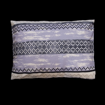 تصویر  کاور لحاف پنبه 4 تکه دونفره ورونیکا مدل gobby سفید سرمه ای راه راه