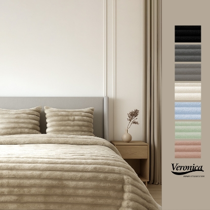 تصویر  پتو مسافرتی دونفره ورونیکا مدل بولد استرایپ