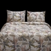 تصویر  کاور لحاف پنبه 4 تکه دونفره ورونیکا مدل tiede طرح برگ سفید