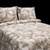 تصویر  کاور لحاف پنبه 4 تکه دونفره ورونیکا مدل tiede طرح برگ سفید