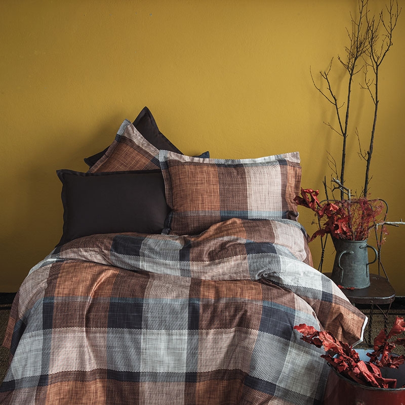 تصویر  ست 6 تکه ملحفه کاور لحاف نخ پنبه لوکس dunloe cinamon