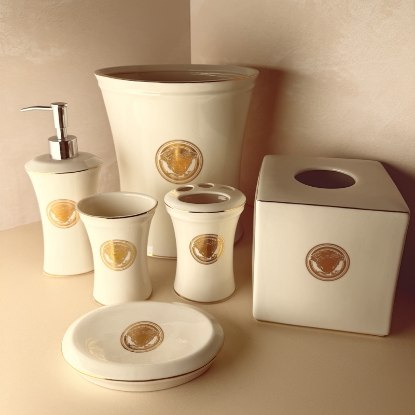 تصویر  اکسسوری 6 تکه سرویس بهداشتی ورونیکا مدل VERSACE WHITE سفید