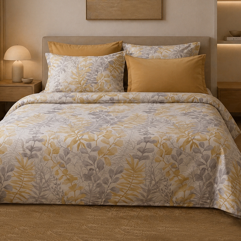 تصویر  کاور لحاف پنبه‌ 4 تکه یک نفره ورونیکا مدل occale beige گلدار