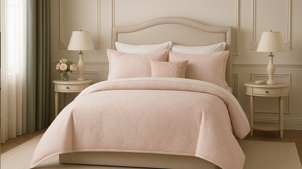 ست روتختی نقرهای صورتی عروس گلدوزی شده ۱۲ تکه ورونیکا روتختی عروس نقرهای صورتی رمانتیک و لاکچری ورونیکا