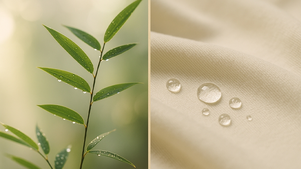 پارچه بامبو با جذب رطوبت ۳ برابر پنبه - خواب خشک و خنک ورونیکا جذب رطوبت بالای پارچه بامبو در کالای خواب ورونیکا